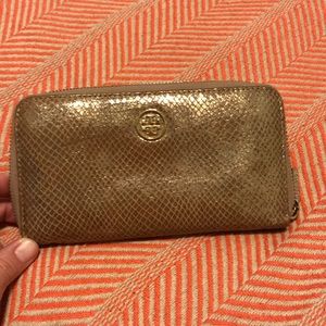 Tory Burch gold wallet